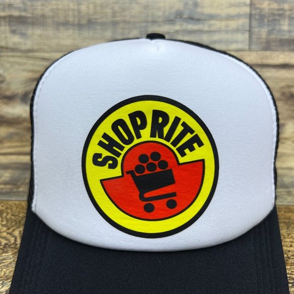 Shoprite Mens Trucker Hat Black Snapback Retro Logo Supermarket Baseball Cap - Picture 3 of 8